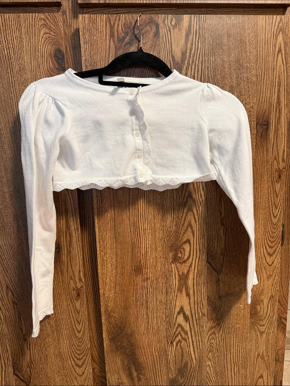 Janie and Jack White Cropped Button-Front Cardigan